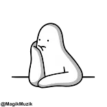 🔝 vệt trắng, nhân vật, đang suy nghĩ, thận trọng, trầm ngâm, đơn giản, hoạt hình telegram sticker