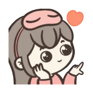 🐱 Kartun, Mengantuk, Hati, Lucu, Gadis, Kawaii whatsapp sticker
