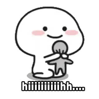 😬 hiiiiiiiiihh..... cute, cartoon, greeting, hi telegram sticker
