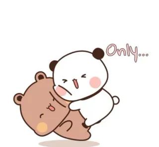❤️ Only... mignon, ours, amitié, dessin animé telegram sticker