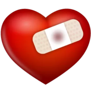 ❤ coração, band-aid, ferido, amor, triste, dor telegram sticker
