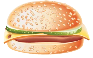 🍔 comida, sándwich, hamburguesa, queso, sésamo telegram sticker