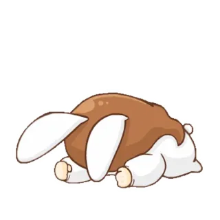 😑 konijn, slapen, schattig, dier, cartoon telegram sticker