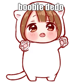 🤔 boobie dedo Anime, Chibi, Carino, Adesivo, Cartone animato, Ragazza whatsapp sticker