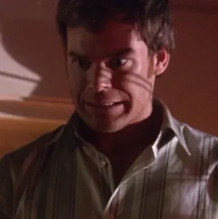 😬 Dexter Morgan Dexter serie de TV, asesino en serie, analista de salpicaduras de sangre, Dexter, Michael C. Hall telegram sticker
