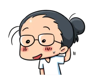 😅 卡通, 眼镜, 动漫, 角色, 汗, 紧张, 担心 telegram sticker