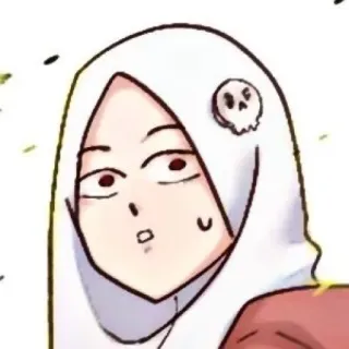 🌺 cartone animato, hijab, teschio, donna, musulmano, foulard whatsapp sticker