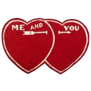❤ ME AND YOU hearts, love, valentine's day, romantic, arrow telegram sticker