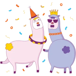😹 lama, impreza, zwierzęta, kreskówka, świętowanie whatsapp sticker