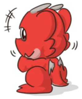 👀 Desenho animado, Vermelho, Personagem, Animal, Fofo telegram sticker