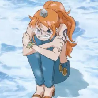 🌊 Nami One Piece Anime, Cartoon, Kalt, Eiskalt, Orange Haare, Navigator telegram sticker