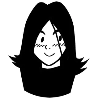 🙃 donna, ragazza, cartone animato, faccia, illustrazione, sorriso, capelli telegram sticker