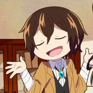 ☕️ Osamu Dazai Bungou Stray Dogs Аниме, Чиби, Мультфильм, Манга, Дазай, Bungou Stray Dogs telegram sticker