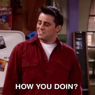 😎 Joey Tribbiani Friends HOW YOU DOIN? friends, joey, how you doin, tv show, comedy telegram sticker
