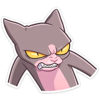 😡 cat, angry, cartoon, expression, mood, sticker telegram sticker
