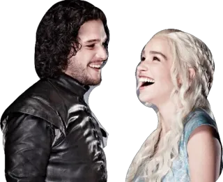 😂 Jon Snow Game of Thrones game of thrones, daenerys targaryen, jon snow, senyum, bahagia, pasangan whatsapp sticker