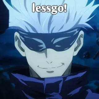 🤔 Satoru Gojo Jujutsu Kaisen lessgo! Anime, Gojo, Jujutsu Kaisen, Świętowanie, Hype telegram sticker