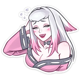 😅 动漫女孩, 可爱, 粉色, 女性, 卡通 telegram sticker