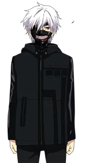 😏 Ken Kaneki Tokyo Ghoul anime, manga, dark fantasy, horror, ghoul, mask, ken kaneki whatsapp sticker