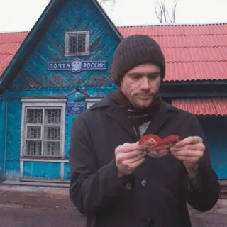 💔 Jim Carrey actor, man, portrait, winter, outdoors telegram sticker