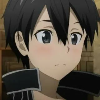 🖤 Kirito Sword Art Online Аниме, Sword Art Online, Kirito, Аниме персонаж, Парень, Черные волосы telegram sticker