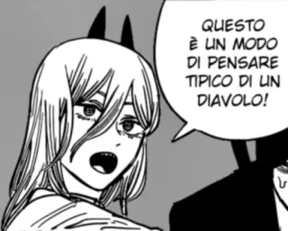 😡 Power Chainsaw Man QUESTO È UN MODO DI PENSARE TIPICO DI UN DIAVOLO! Anime, Manga, Chainsaw Man, Power, Demonio, Cómic whatsapp sticker
