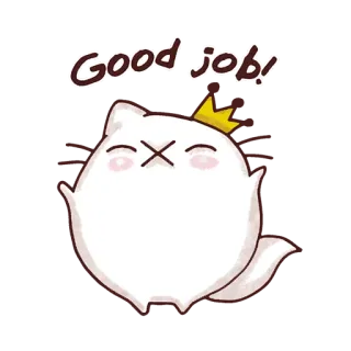 👍 Good job! good job, cute, ghost, crown, congratulations, celebration, achievement whatsapp sticker