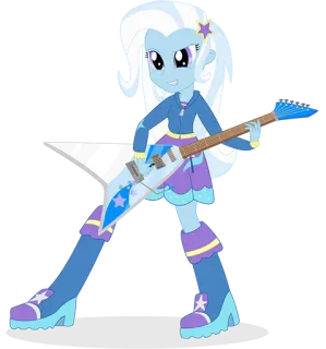 🤘 Trixie Lulamoon My Little Pony: Equestria Girls Cartoon, Reitermädchen, Gitarre, Trixie Lulamoon, Pony, Charakter telegram sticker