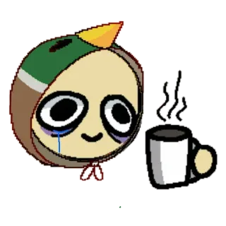 ☕️ canard, café, mignon, dessin animé, triste, matin whatsapp sticker