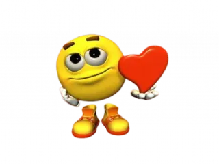 ❤️ Emoji, Faccina, Amore, Cuore, Cartone animato, Animato, Saluto whatsapp sticker