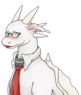 😚 dragón, gafas, corbata, dragón blanco, antropomorfo whatsapp sticker