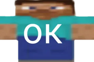 😃 Steve Minecraft OK minecraft, steve, ok, videogioco, meme, quadrato telegram sticker