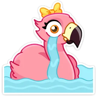 😭 フラミンゴ, 漫画, ステッカー, 可愛い, 動物 telegram sticker