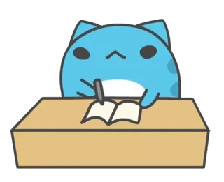 🖋 gato, estudando, estudante, escrevendo, mesa telegram sticker