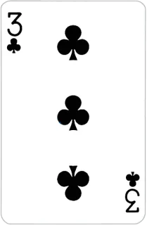 3⃣ carta de juego, tréboles, tres de tréboles, juego de cartas telegram sticker