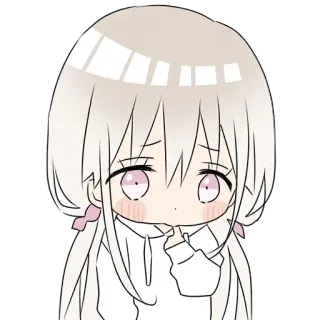 🤔 gadis anime, imut, kawaii, stiker, manga, chibi telegram sticker