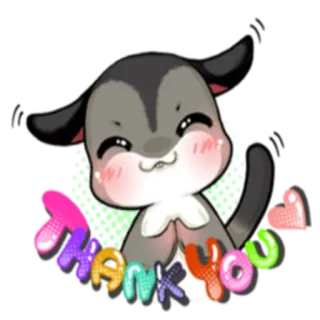 🙂 Thank you 감사, 귀여운, 동물, 감사, 인사, 치비 whatsapp sticker