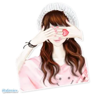 😝 @afavoice dziewczyna, słodkie, anime, czerwone serce, kobieta, kreskówka, uśmiechnięta, ilustracja telegram sticker