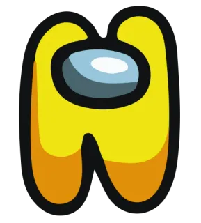 📖 among us, jaune, personnage, jeu whatsapp sticker