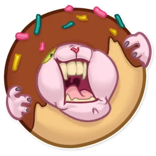 🍩 โดนัท, แมว, น่ารัก, สติกเกอร์, หวาน, การ์ตูน, สัตว์ telegram sticker