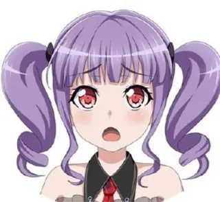 😞 Anime, Garota, Cabelo roxo, Rabo de cavalo, Fofa telegram sticker