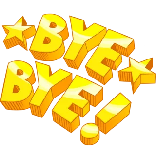 ✨ BYE BYE! bye, goodbye, farewell, stars, cartoon telegram sticker