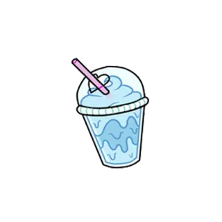 🥛 Raspadinha, Bebida, Azul, Congelado, Refresco, Doce, Frio telegram sticker