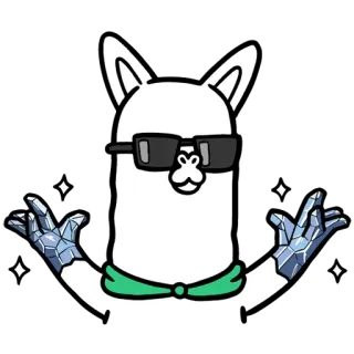 🙌 alpaca, lhama, óculos de sol, desenho animado, animal, legal, meme whatsapp sticker