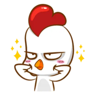 😬 pollo, emoji, carino, divertente, animale, uccello whatsapp sticker
