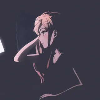 😐 anime, girl, sad, portrait telegram sticker