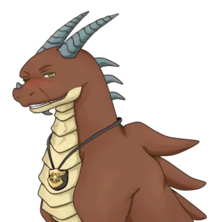 😏 dragón, antropomorfo, insignia, oficial, fantasía whatsapp sticker