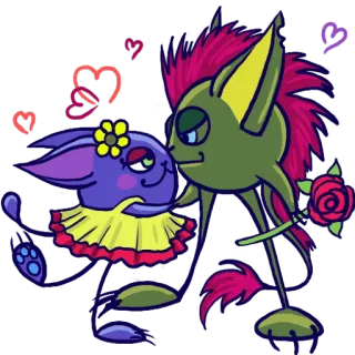 ❤ desenho animado, romance, corações, flor, animais, amor, fantasia telegram sticker
