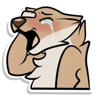 😢 crying, sad, animal, cartoon, emotion, sticker, dog telegram sticker