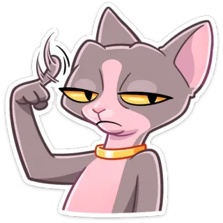 😐 cat, middle finger, rude, offensive, animal, cartoon, gesture telegram sticker